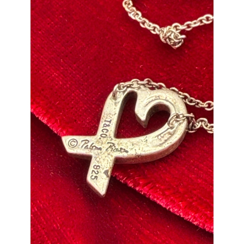 Tiffany & Co Paloma Picasso Loving Heart Necklace Sterling Silver 925 Pendant